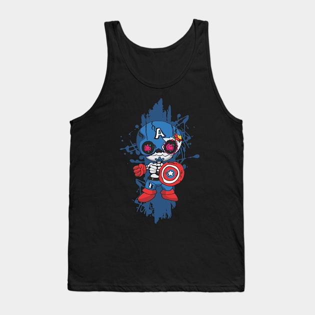 CAP AMERICA DIA DE LOS MUERTOS Tank Top by GeekCastle